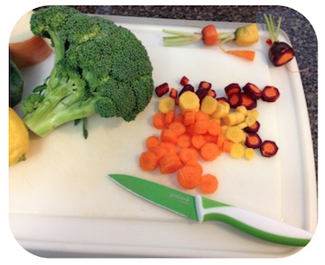 Good Cook Nonstick Cutlery Review & Giveaway chopped carrots Good Cook Nonstick Cutlery Review & Giveaway