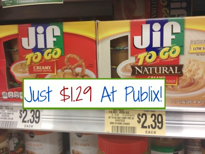 Nice Price On Jif To-Go Peanut Butter Packs At Publix