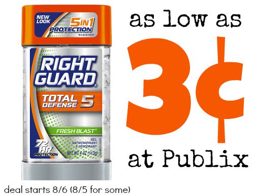 Right Guard Deodorant As Low As 3¢ At Publix + Cheap Dial Body Wash ...