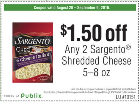 sargento cheese coupon, I Heart Publix