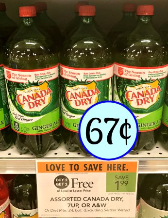 New Canada Dry, 7UP, or A&amp;W Coupon For The Publix BOGO Sale - 67¢ 2-Liters!