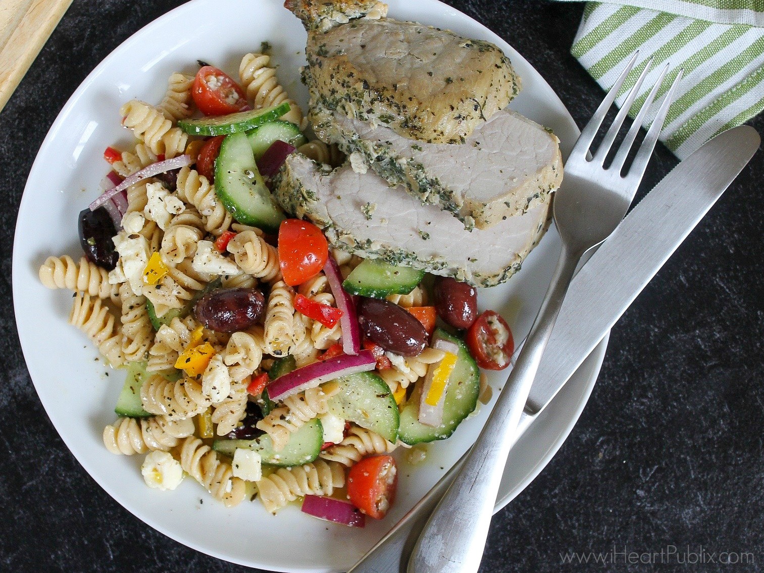 Greek Pasta Salad With Pork Tenderloin Super Meal To Go With The