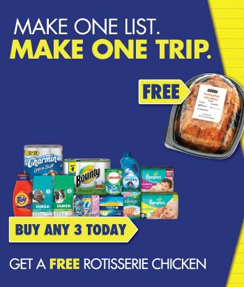 P&G “Make One List Make One Trip” Promotion Is Back – Free Rotisserie Chicken For Your Game Day Parties