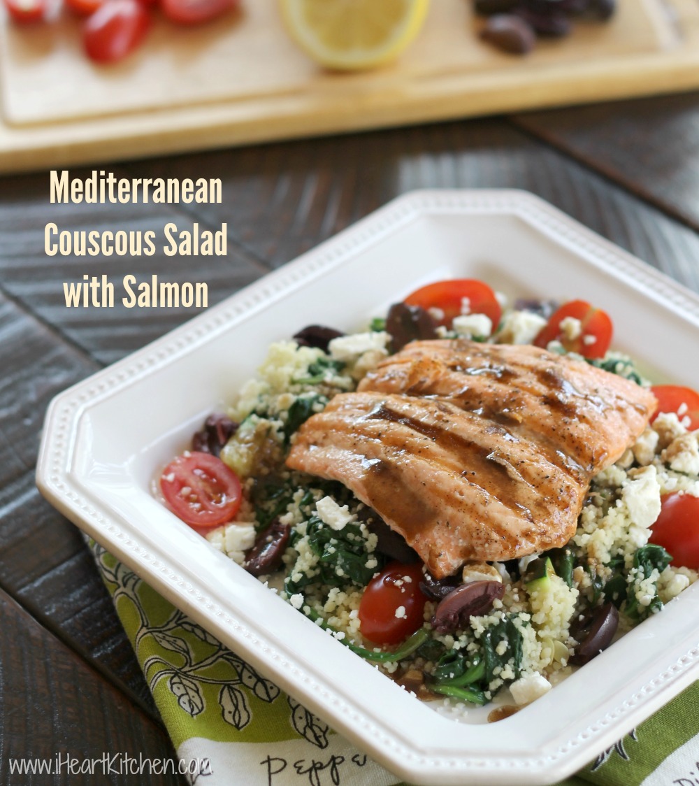 Mediterranean Couscous Salad With Salmon