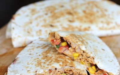 Southwest Crockpot Chicken (Easy Chicken Quesadillas)