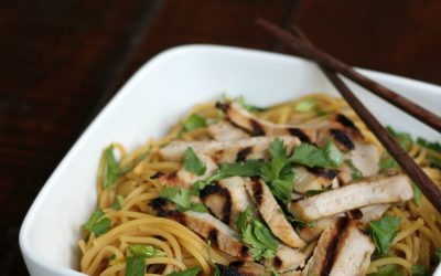 Grilled Pork Over Cold Noodle Salad