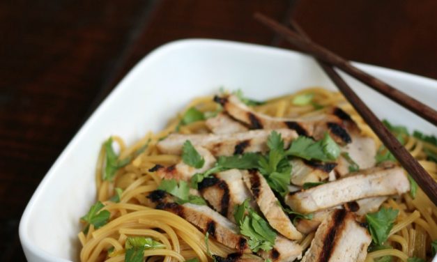 Grilled Pork Over Cold Noodle Salad