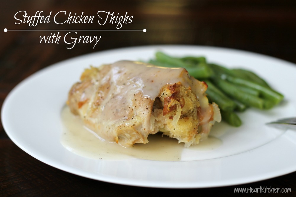 Stuffed Chicken Thighs with Gravy