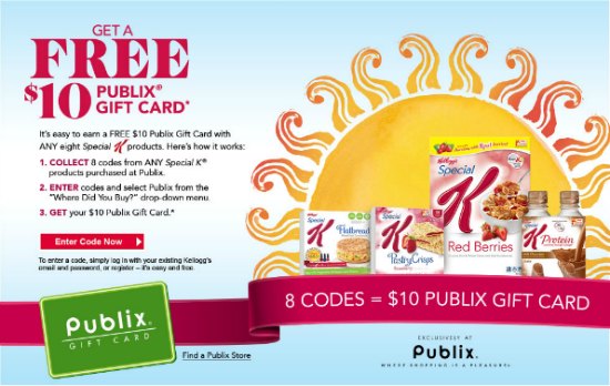 Reminder – $10 Publix Gift Card With Special K® Purchases