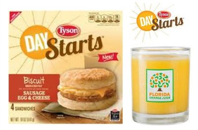 Fantastic Deal On Tyson Day Starts & 100% Orange Juice – Wake Up To A Better Morning!