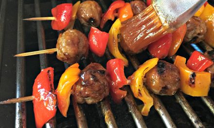 Grilled Meatball and Pepper Skewers Made With Cooked Perfect Meatballs – Quick & Easy Dinner Idea!