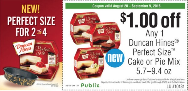 New Duncan Hines Perfect Size Coupon In The Advantage Buy Flyer – Super Deal At Publix!