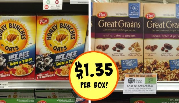 Super Deal On Post Cereals With Coupon And Cash Back!