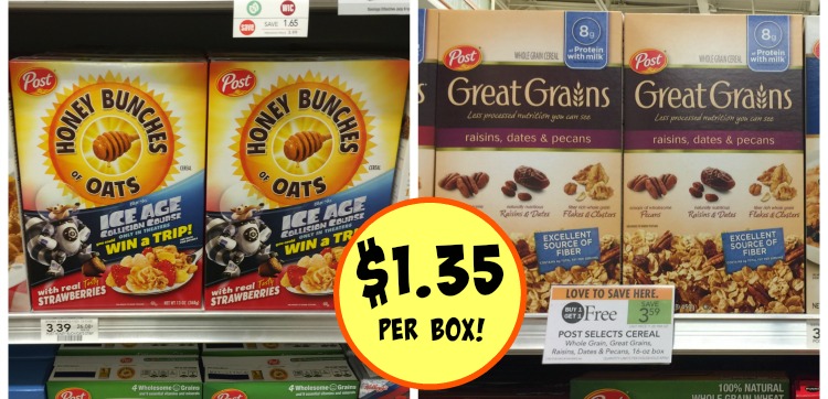 Super Deal On Post Cereals With Coupon And Cash Back!