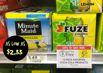 Fuze Iced Tea Minute Maid Lemonade 12pk As Low As 2 33 With