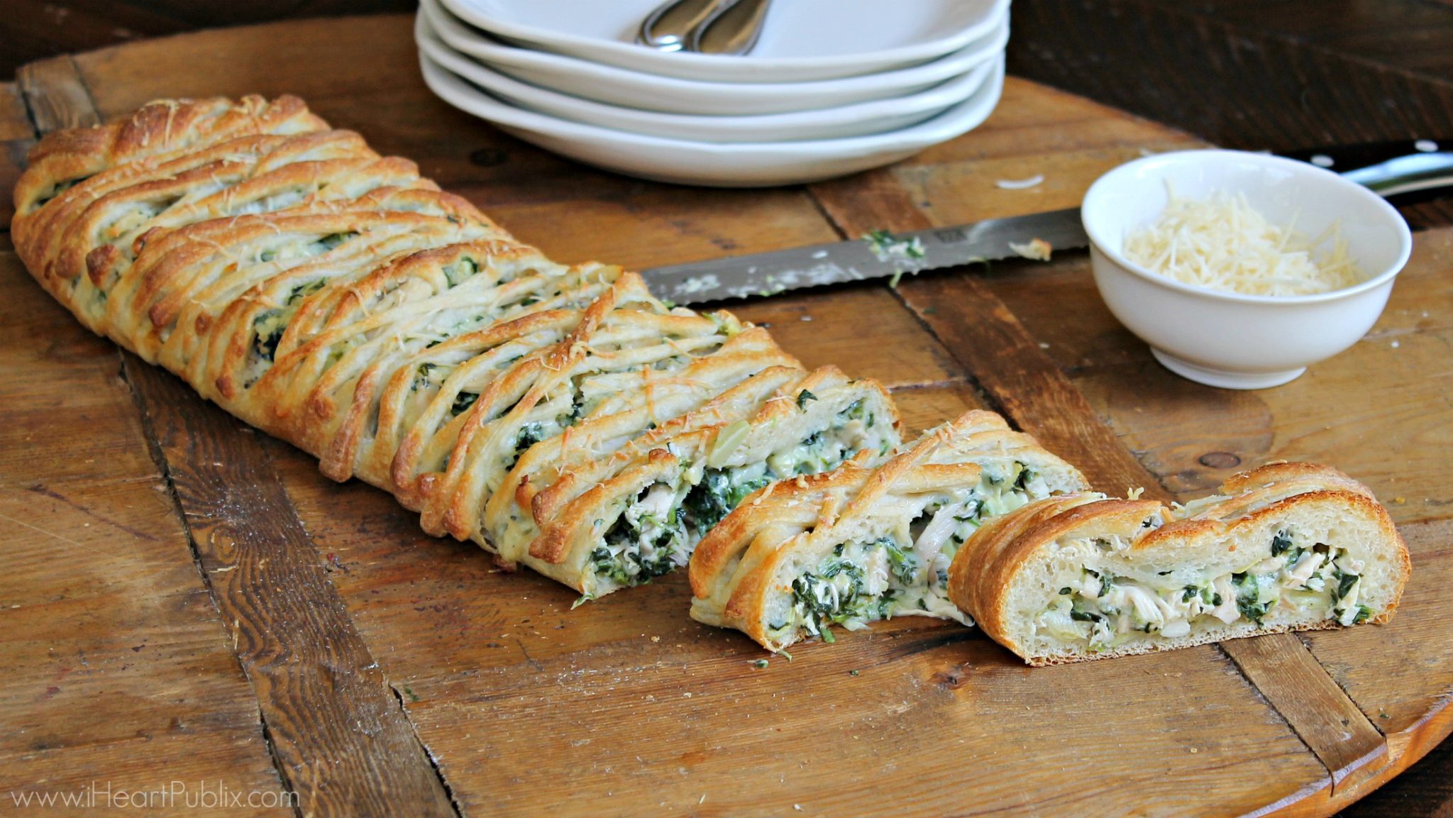 Cheesy Spinach & Artichoke Chicken Alfredo Braid Perfect Meal With