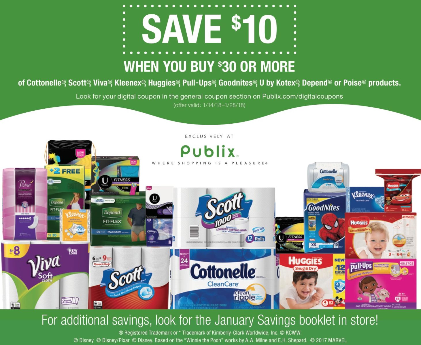 Still Time To Get $10 Off When You Buy $30 Or More On Kimberly Clark ...