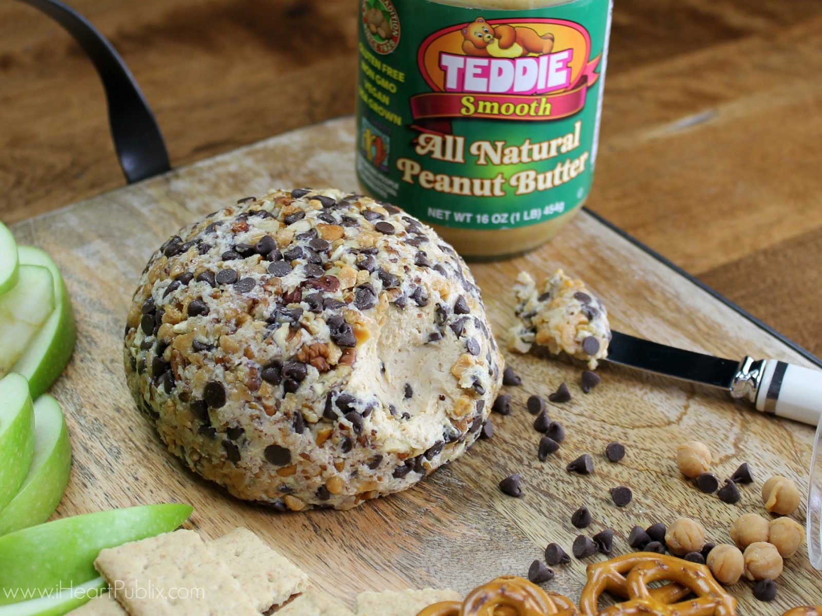 Peanut Butter Turtle Cheese Ball - Easy & Tasty Holiday Treat Made With Teddie All Natural Peanut Butter (Save Now At Publix!) on I Heart Publix 1
