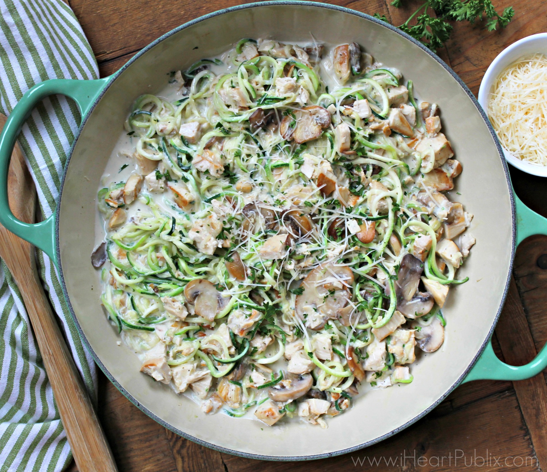 Creamy Mushroom Pork & Zoodles - Get Everything You Need At Publix (+ Look For An Arla Sampling This Weekend) on I Heart Publix 1