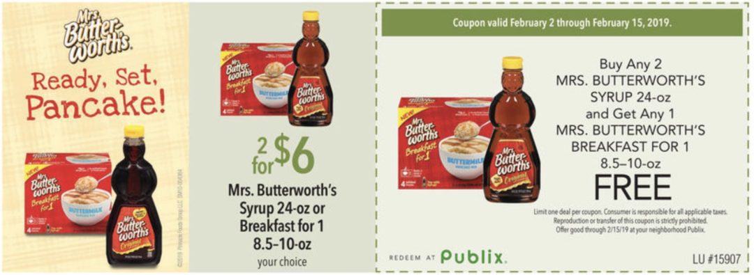 Enjoy A Complete Breakfast With Mrs. Butterworth’s® Breakfast for 1 ...