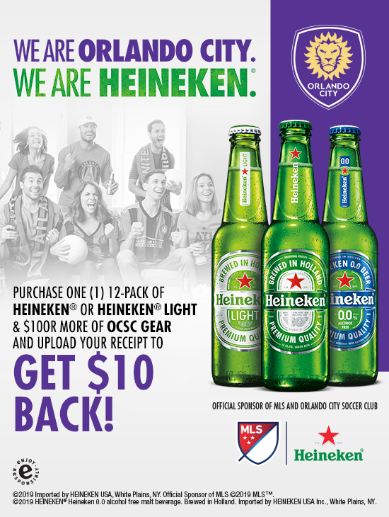 Reminder – Florida Folks Can Purchase Heineken And Orlando City Soccer Club Gear And Get A $10 Rebate!