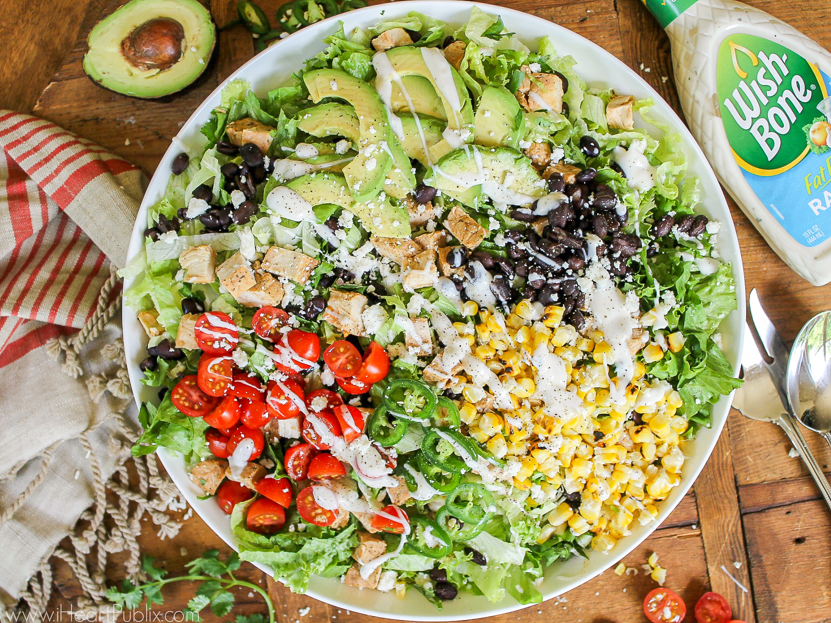 Easy Fiesta Chicken Salad - Delicious Recipe To Go With  The Wish-Bone Dressing Sale At Publix on I Heart Publix