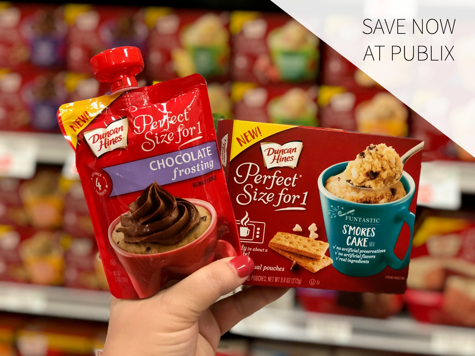 Grab A Great Deal On Duncan Hines® Perfect Size for 1® At Publix + Get A Free Topping!