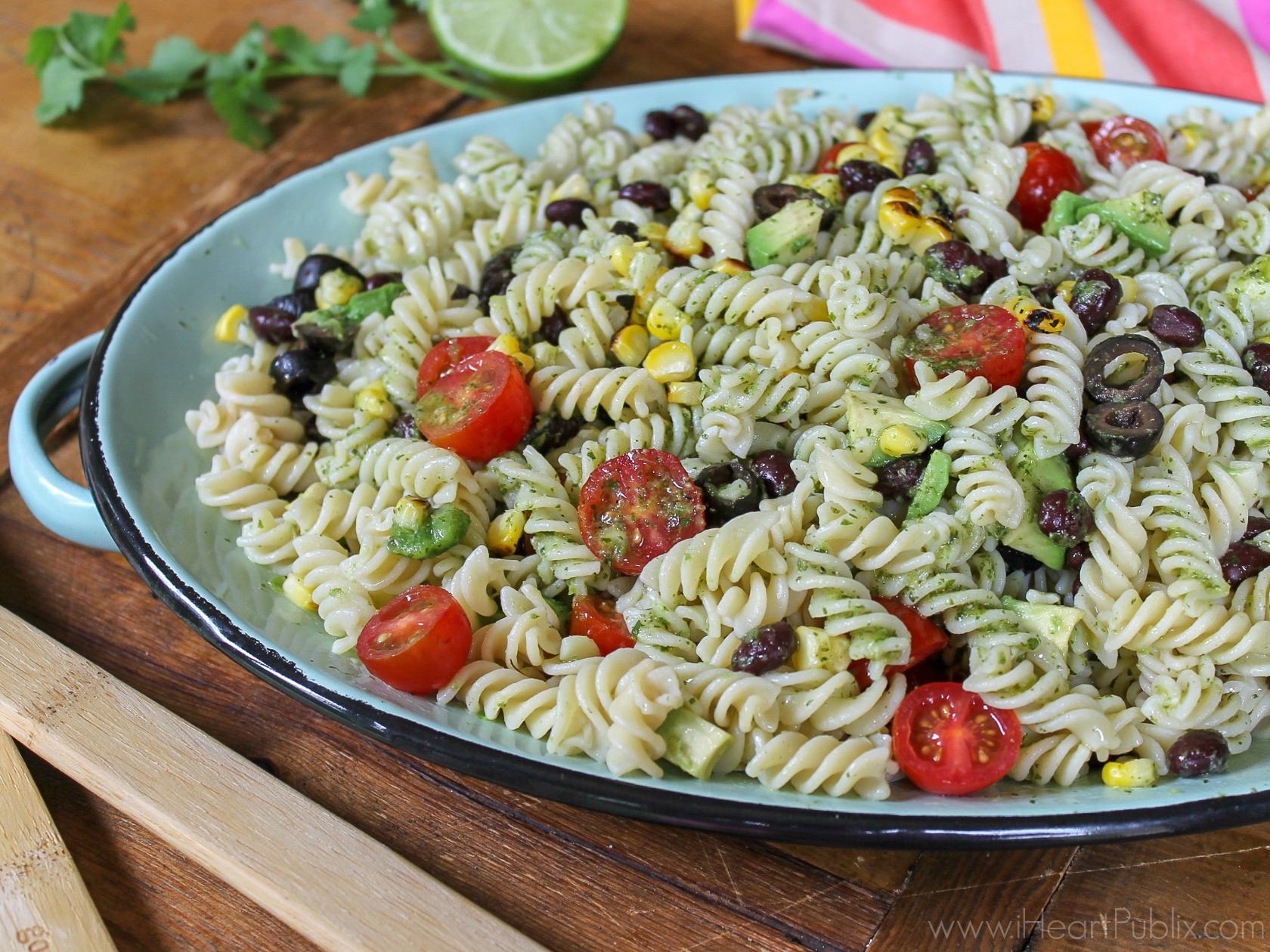 Gluten Free Lime Cilantro Southwestern Pasta Salad on I Heart Publix