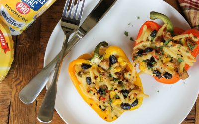 Mac & Cheese Southwest Stuffed Peppers Made With Muscle Mac Macaroni & Cheese