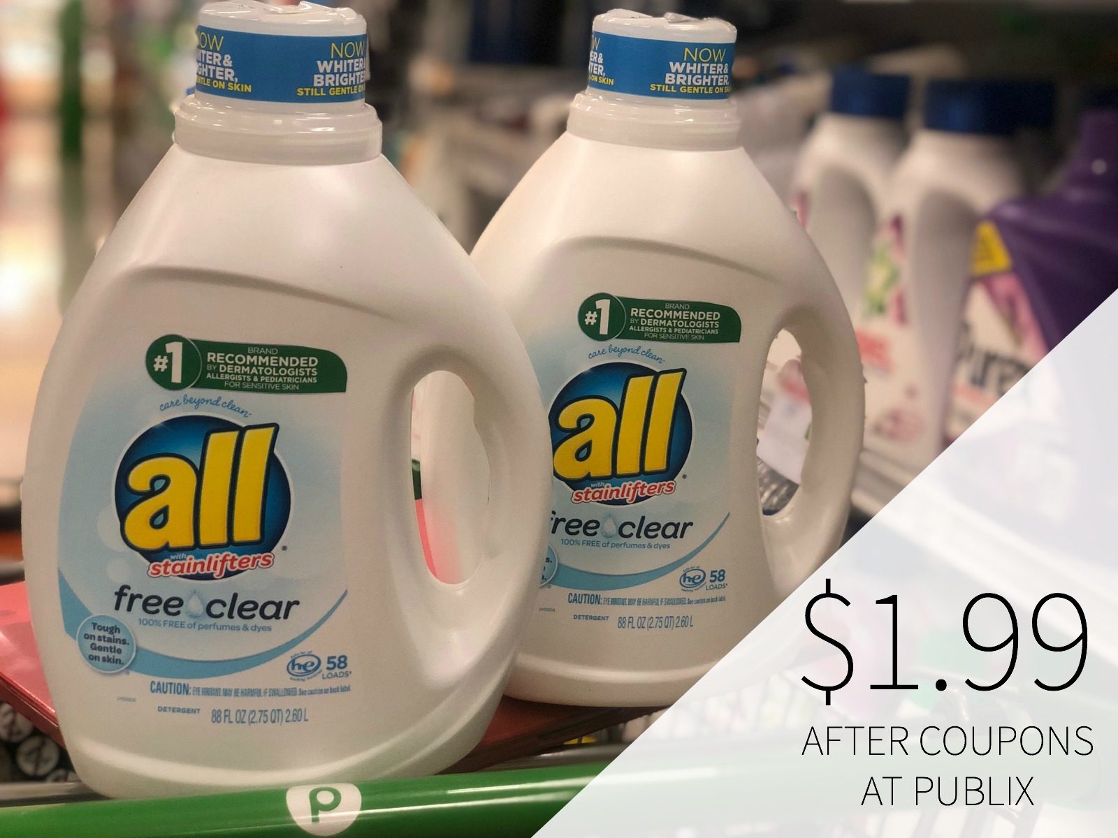 Big Bottles Of All Laundry Detergent Just $1.99 At Publix (Approximately 4¢ Per Load) on I Heart Publix 1
