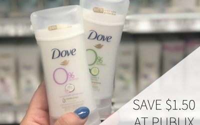 Save $1.50 On Your Purchase Of Dove 0% Aluminum Deodorant Right Now At Publix