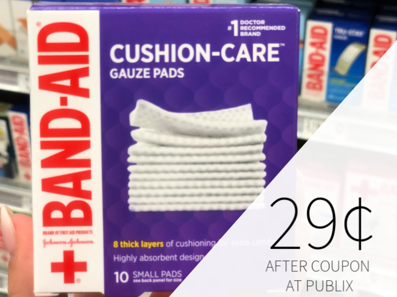 Band-Aid Cushion-Care Gauze Pads Only 29¢ At Publix on I Heart Publix 1