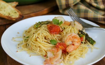 Lemon Garlic Shrimp & Asparagus Pasta- Super Meal For The Sales At Publix