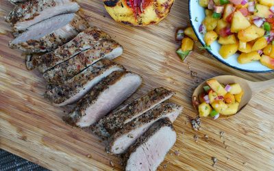 Grilled Pork Tenderloin With Peach Salsa + Reminder To Enter The Smithfield Sweepstakes For Your Chance To Win $5000