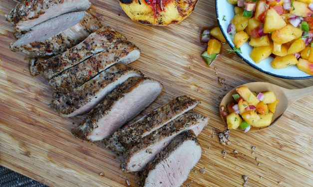 Grilled Pork Tenderloin With Peach Salsa + Reminder To Enter The Smithfield Sweepstakes For Your Chance To Win $5000