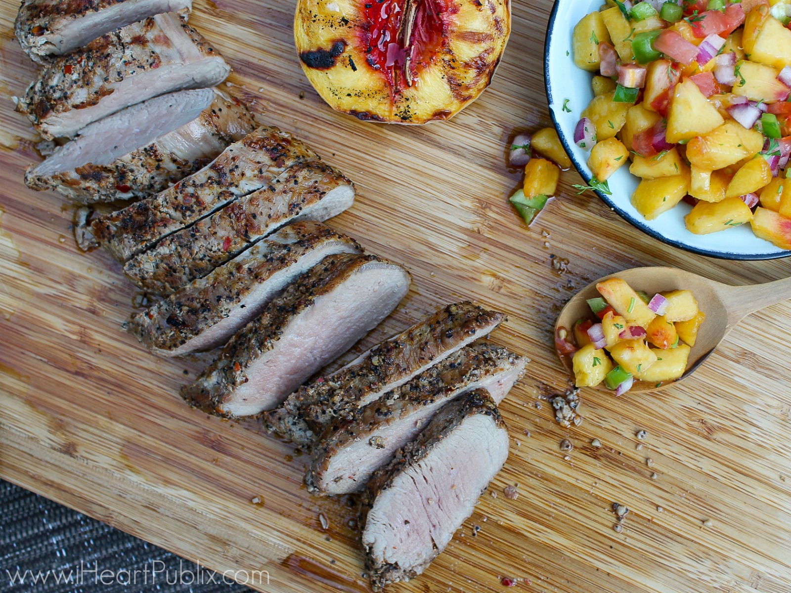 Peppered Pork Tenderloin with Peach Salsa Auto Draft on I Heart Publix 214