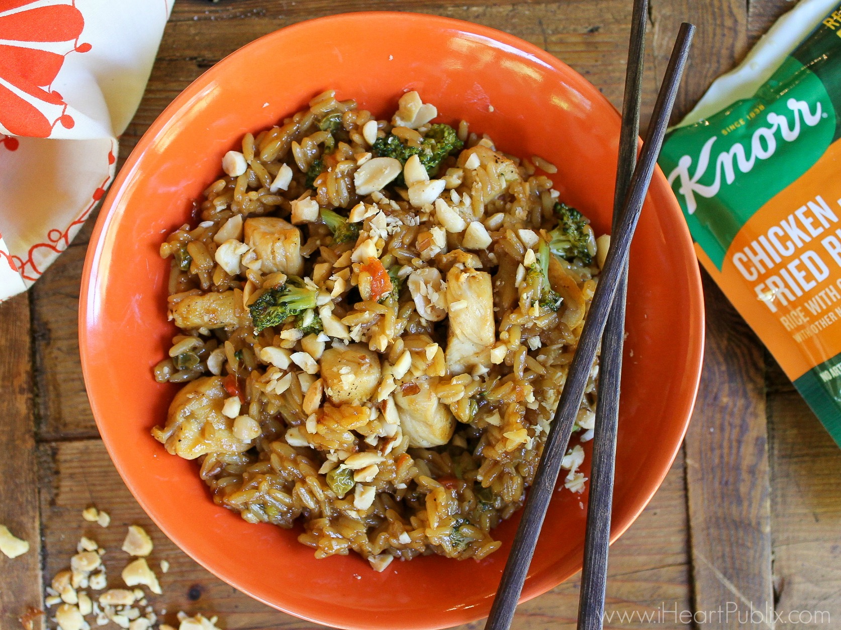 Asian Chicken Fried Rice with Peanuts - Tasty Meal With NEW Knorr Ready To Heat Rice on I Heart Publix 1