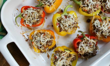Dirty Rice Stuffed Peppers Made With Deliciously Sweet BellaFina™ Peppers