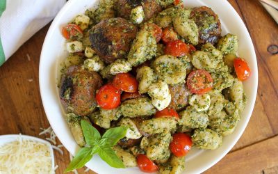 Pesto Gnocchi Caprese with Meatballs – Deliciously Easy Recipe For A Busy Weeknight