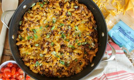 Skillet Taco Mac & Cheese – Fantastic Weeknight Recipe To Go With The Tillamook Cheese Coupon!