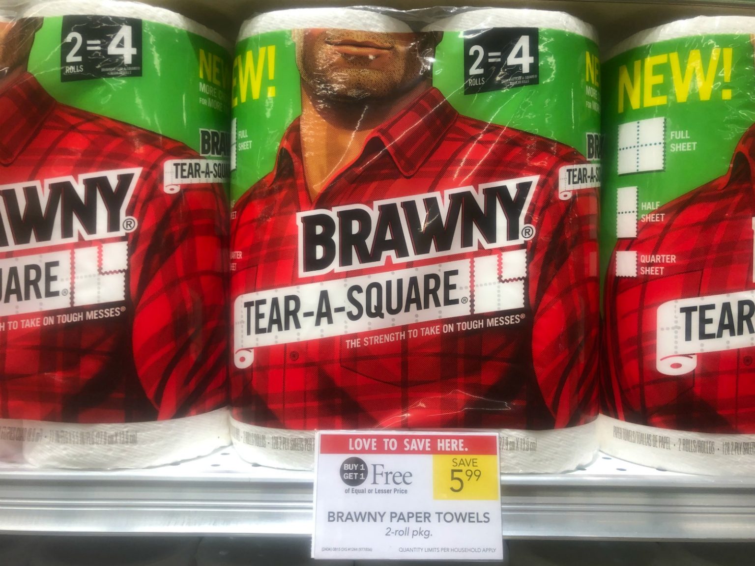 Brawny® Paper Towels 2Roll Packs Are Buy One, Get One FREE This Week