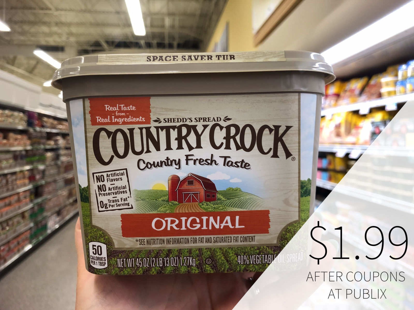 Big Tub Of Country Crock Spread Just $1.99 At Publix – Less Than Half Price!