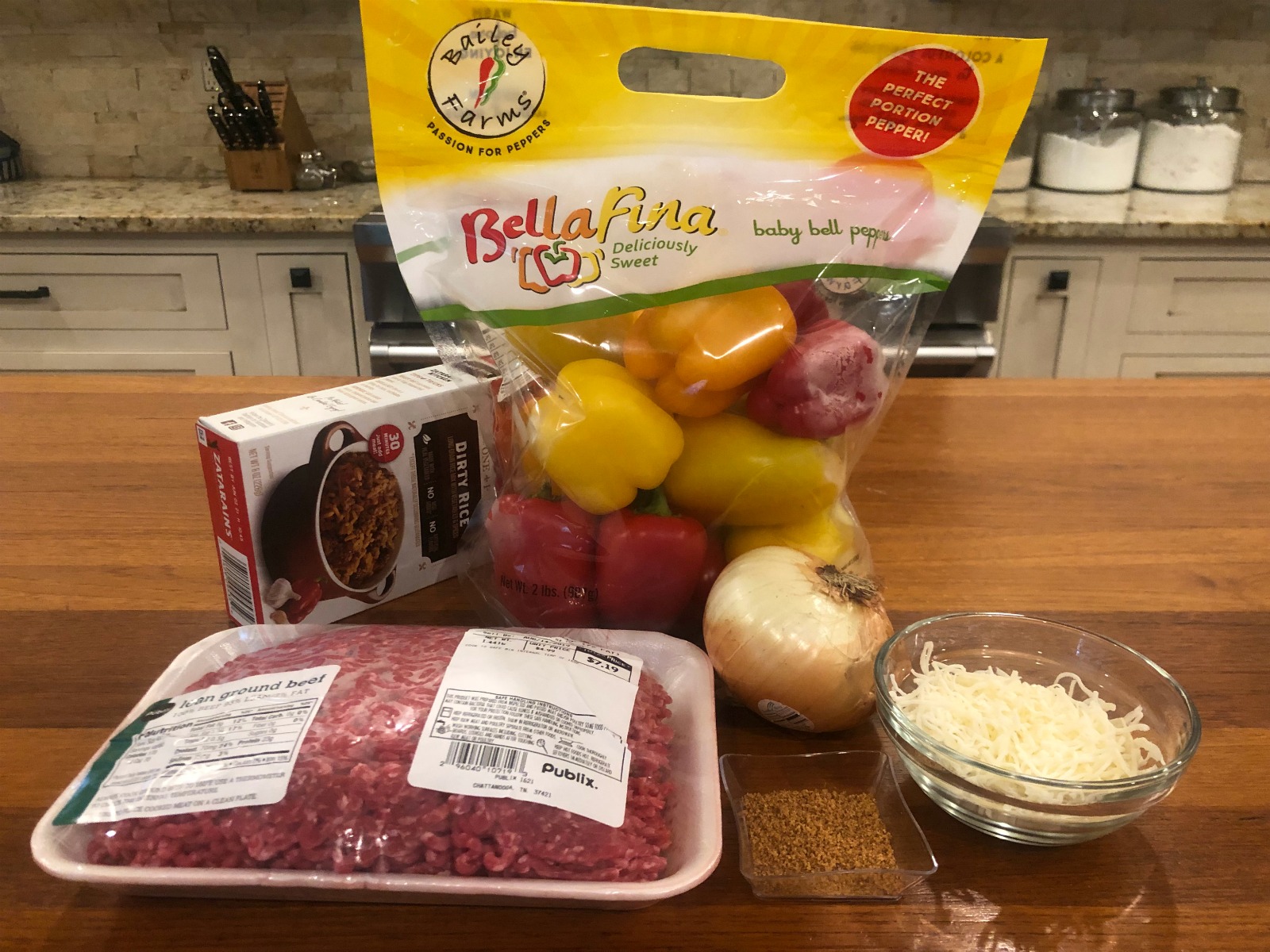 Dirty Rice Stuffed Peppers Made With Deliciously Sweet BellaFina™ Peppers on I Heart Publix 1