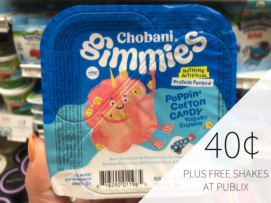 Chobani Gimmies Yogurt 40¢ Each Plus FREE Gimmies Shake 6pk At Publix on I Heart Publix 1