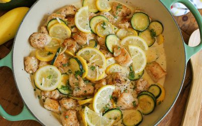 Creamy Lemon Pepper Chicken With Squash – Super Meal To Go With The BOGO Chicken Sale This Week At Publix