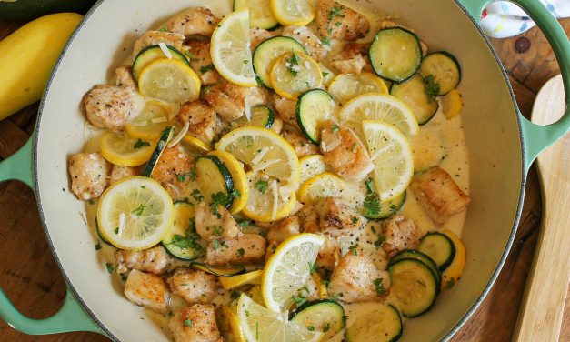 Creamy Lemon Pepper Chicken With Squash – Super Meal To Go With The BOGO Chicken Sale This Week At Publix