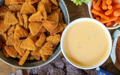 Game Day Nacho Cheese Dip With Tyson Any’Tizers Chicken Chips