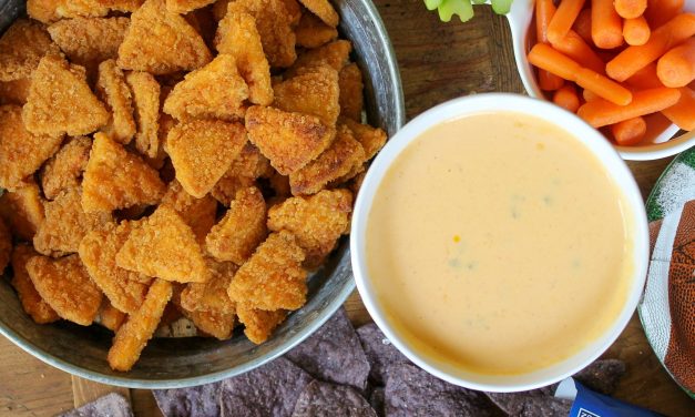Game Day Nacho Cheese Dip With Tyson Any’Tizers Chicken Chips
