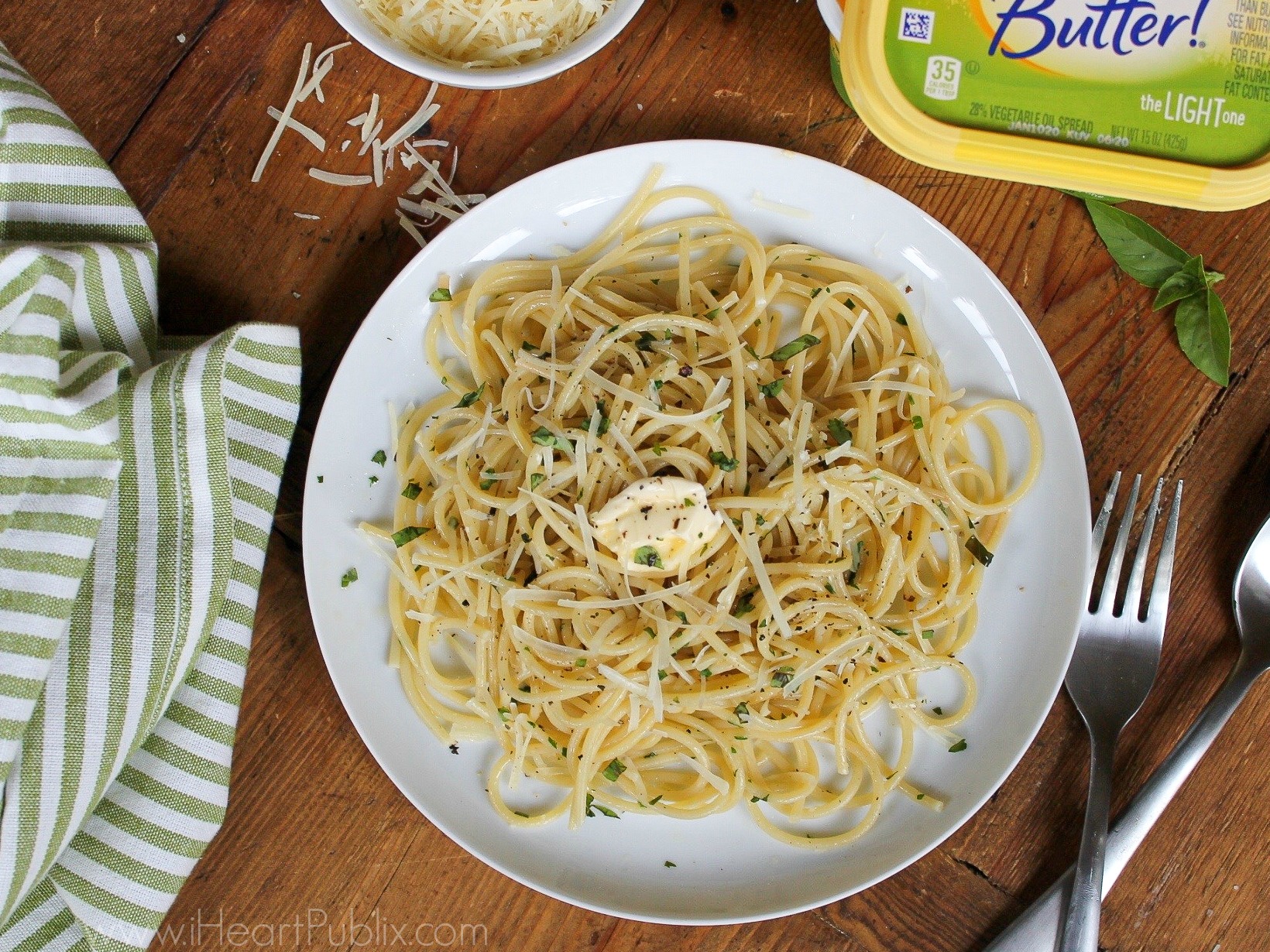 Buttered Herb Pasta - Super Easy & Delicious Recipe To Go With The I Can't Believe It's Not Butter! BOGO Sale on I Heart Publix