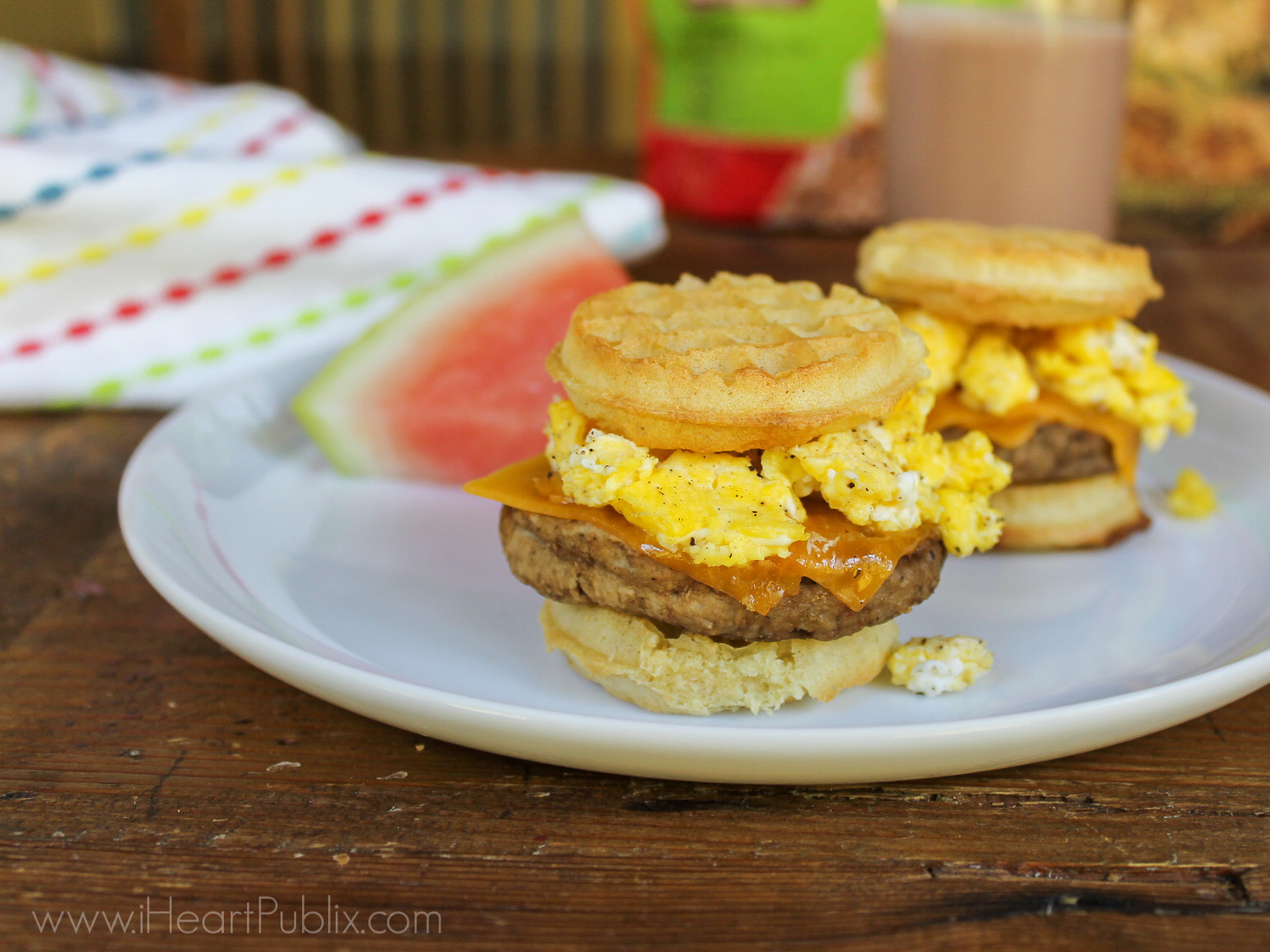 waffle sandwich Jimmy Dean Pre-Cooked Sausage Makes Mealtime Quick And Delicious! on I Heart Publix